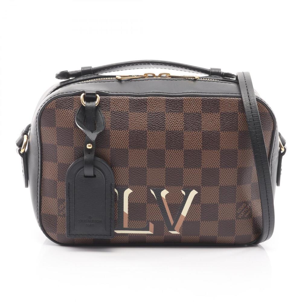Louis Vuitton Santa Monica Shoulder Bag Canvas Leather Damier Brown Black